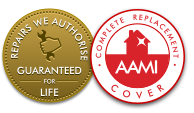 Complete Replacement Cover and Approved Repairs badges