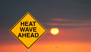Roadsign for Heatwave ahead