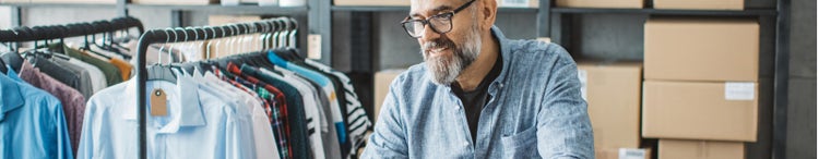 man running online store