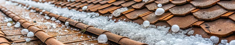 hail stones on a roof
