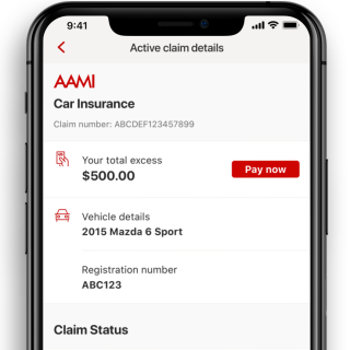 AAMI App screenshot - Track claim