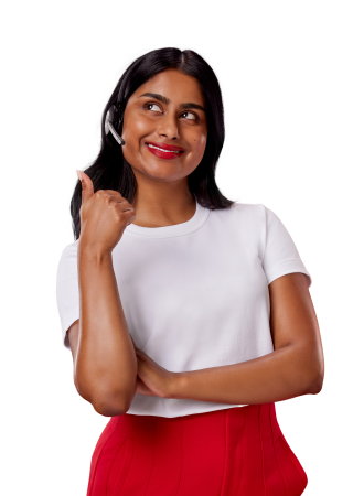 AAMI woman smiling thumbs up