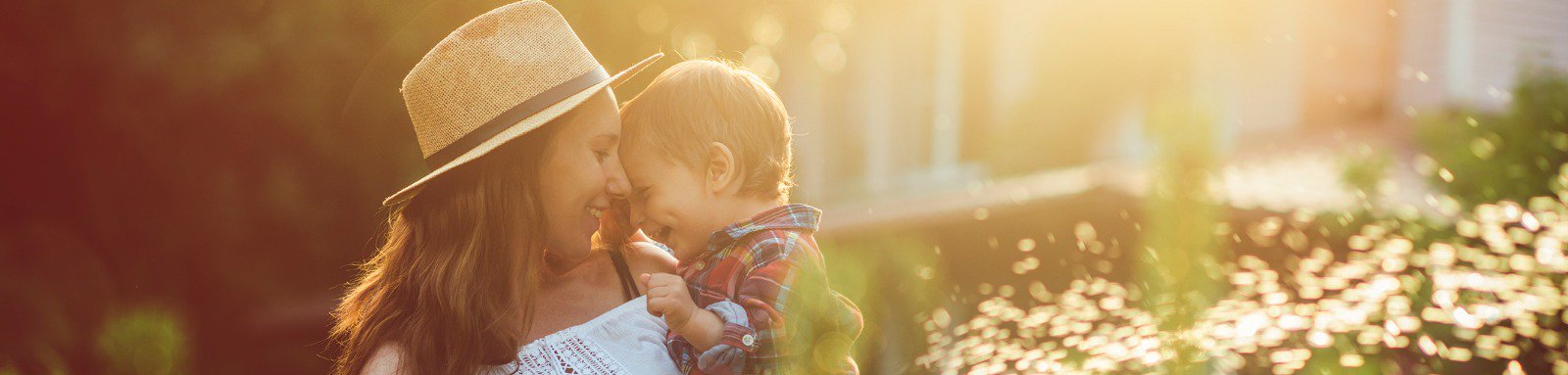 Mum with son in garden