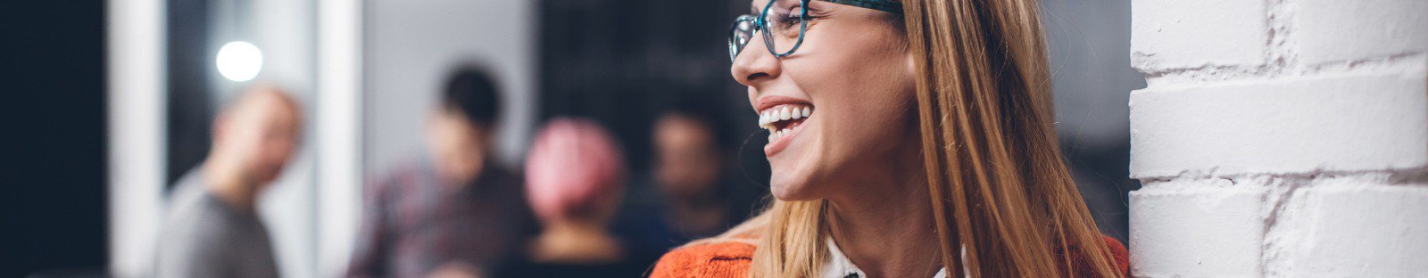 Smiling woman in office