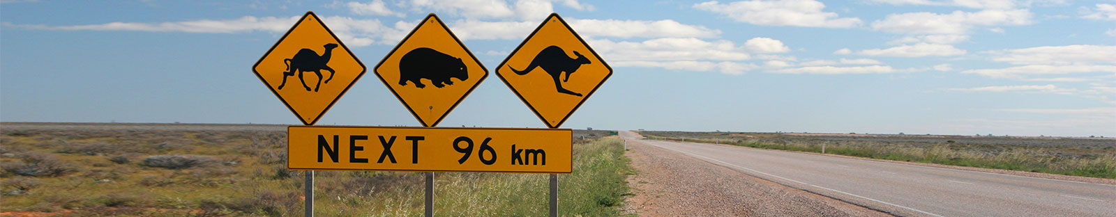 Warning signs for wildlife in the Australian outback