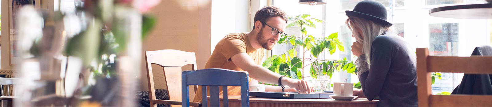 Young couple playing a board game