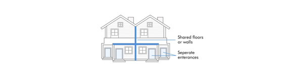 Illustration of a strata townhouse