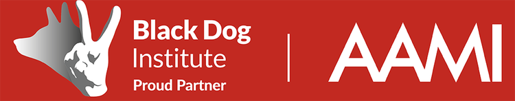 Black Dog Institute and AAMI logos