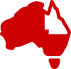 QLD highlighted on red Australian map icon