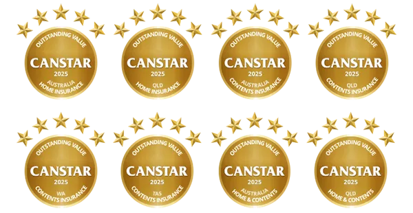We&#39;ve won Canstar 5 star awards in 2025 for Home Insurance. Contents Insurance, and Home &amp; Contents Insurance
