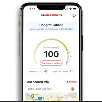 Driver Rewards app review driving screen