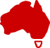 TAS highlighted on red Australian map icon