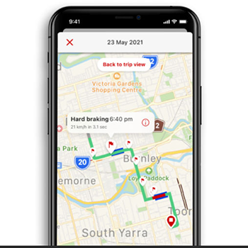 Driver Rewards app map screen