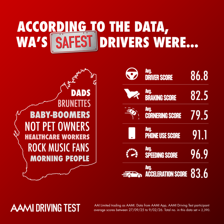 According to the data, Western Australia&#39;s safest drivers were dads, brunettes, baby-boomers, not pet owners, healthcare workers, rock music fans, and morning people.