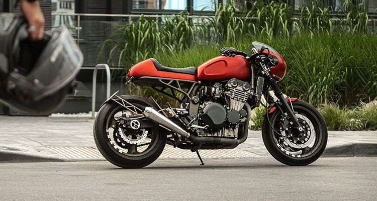 Red Motorcycle on street