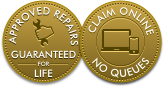 Approved repairs guaranteed for life - claim online