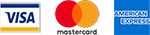 Icons of Visa, Mastercard and Amex logos